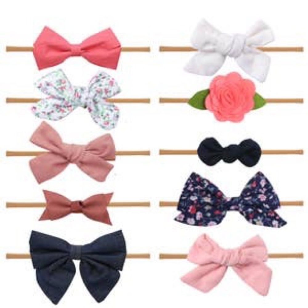 Nylon hair bows 10 piece bundle